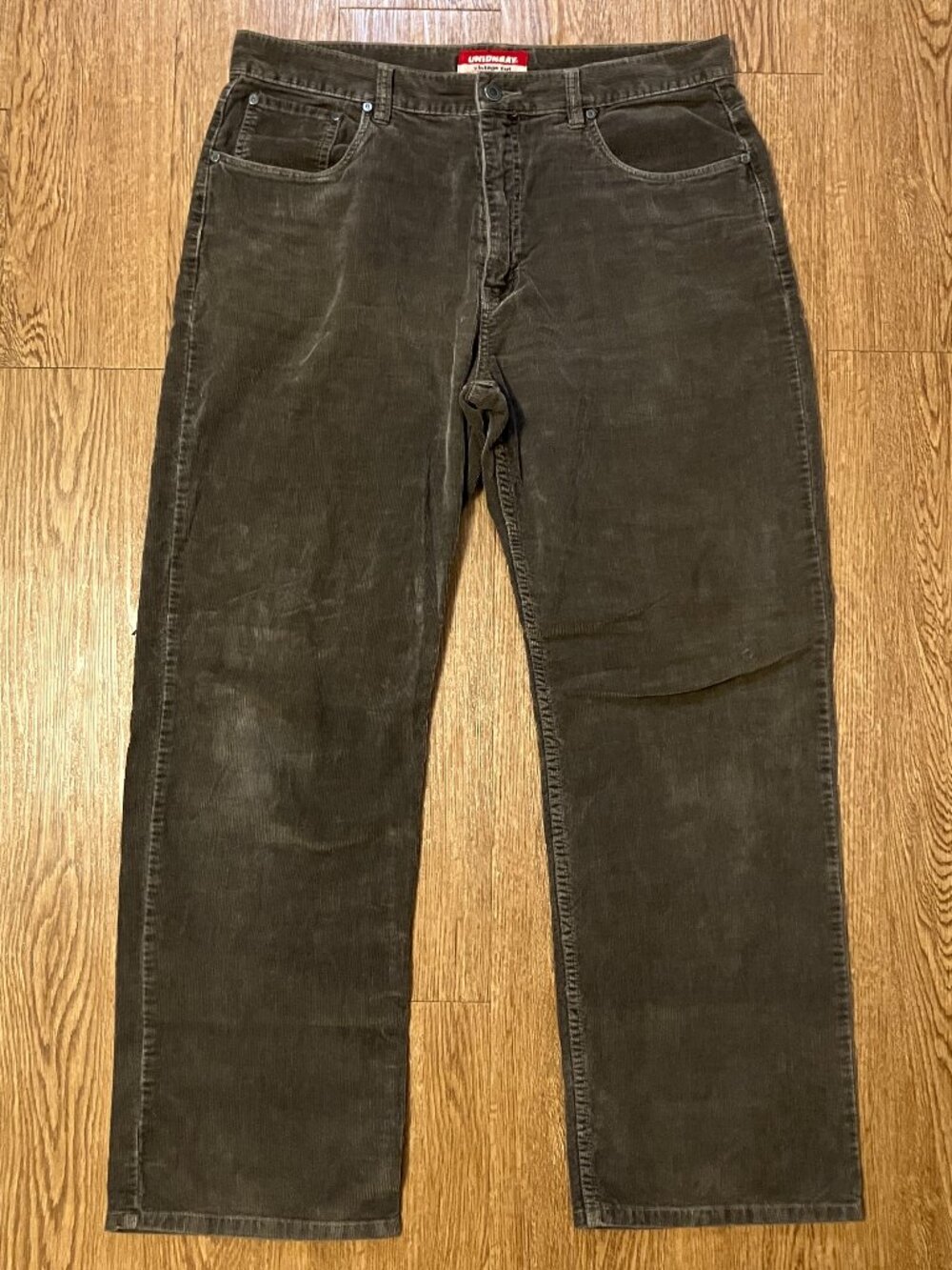 Vintage Unionbay Corduroy Pants Mens 36x32 Brown Wide Leg Skate Jeans 90s Y2K